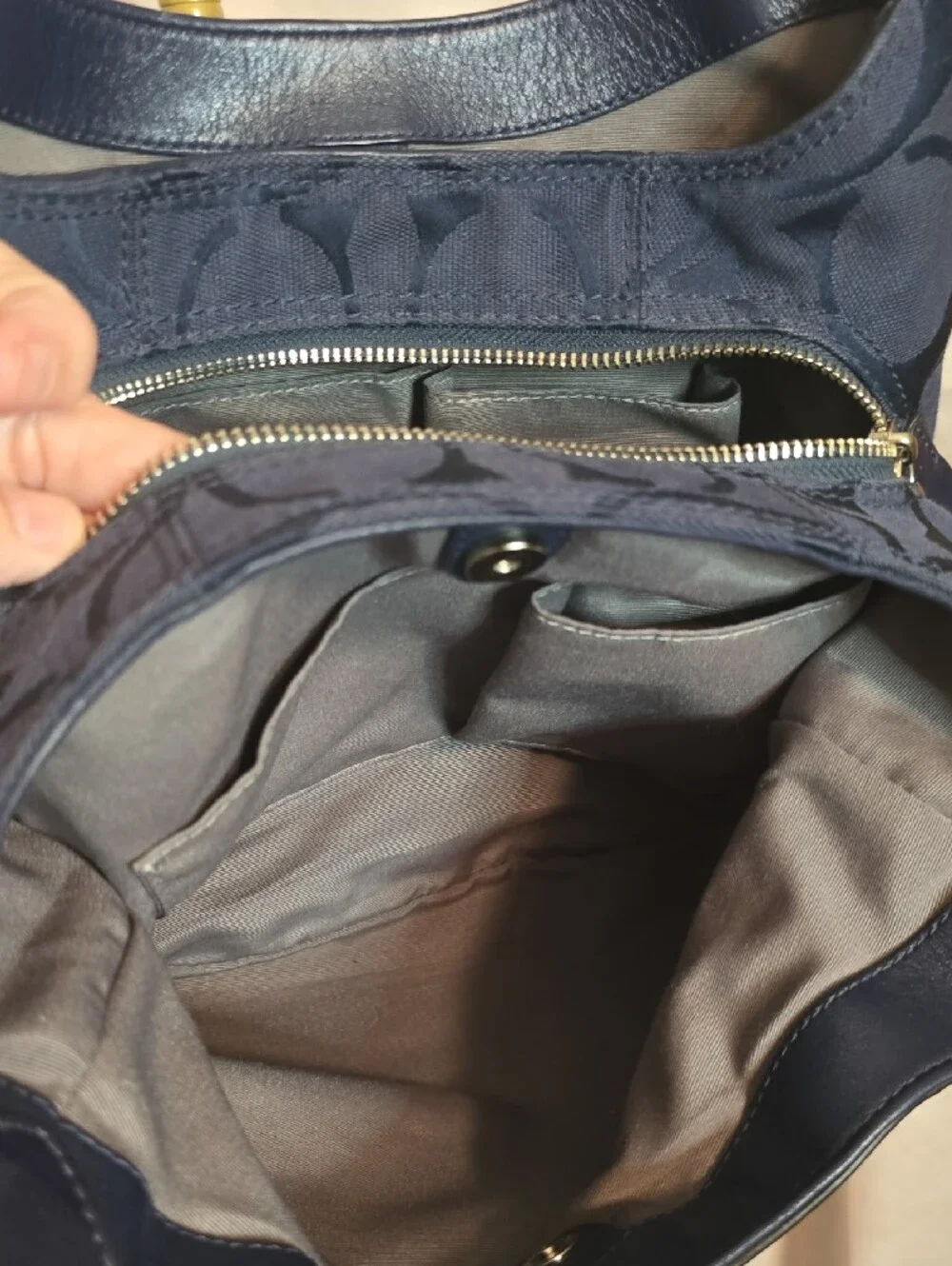 Coach Soho Navy Signature Hobo Bag